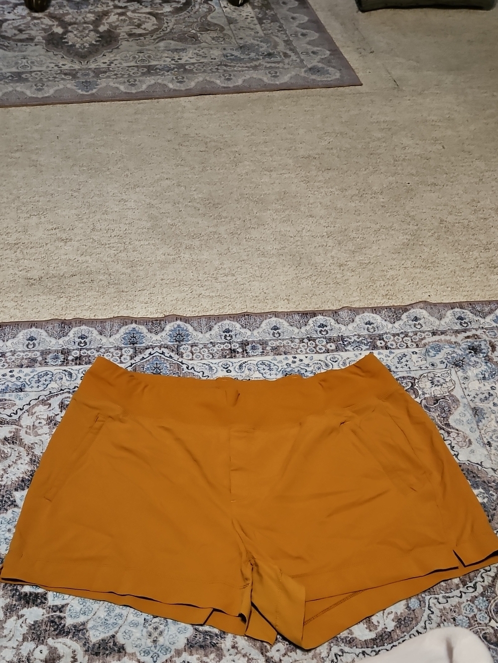 Athleta Ochre Athletic Shorts with Front Pockets